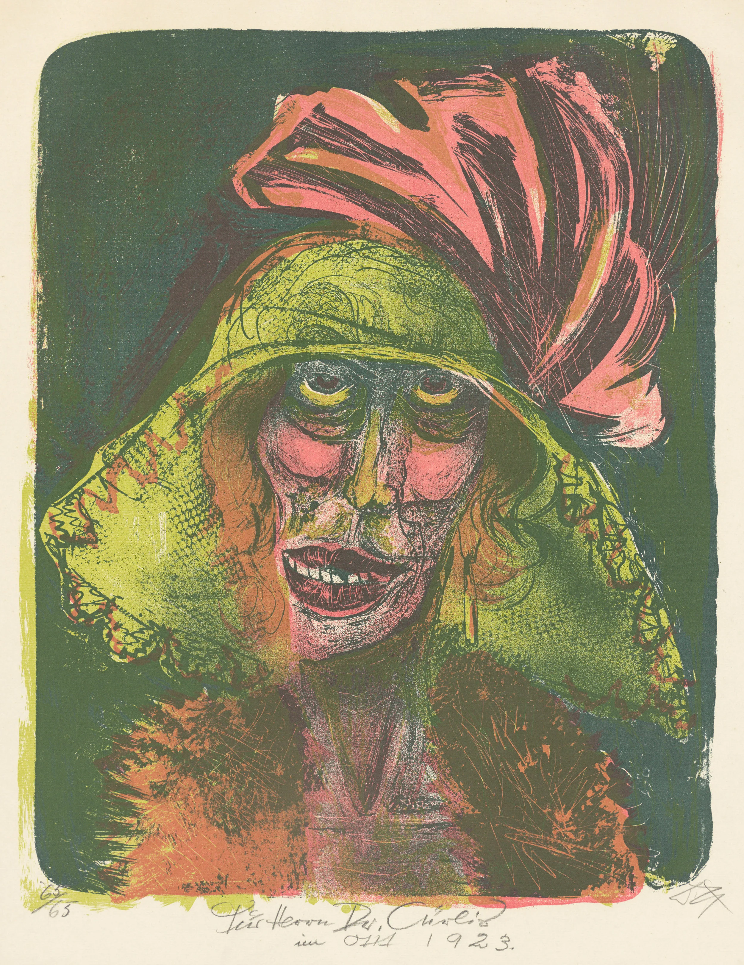   Otto Dix  LEONIE Farblithographie. 1923. 