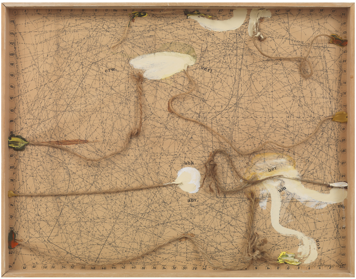  UM HER Acryl und Kordel auf Schnittmuster. 1964-75. 