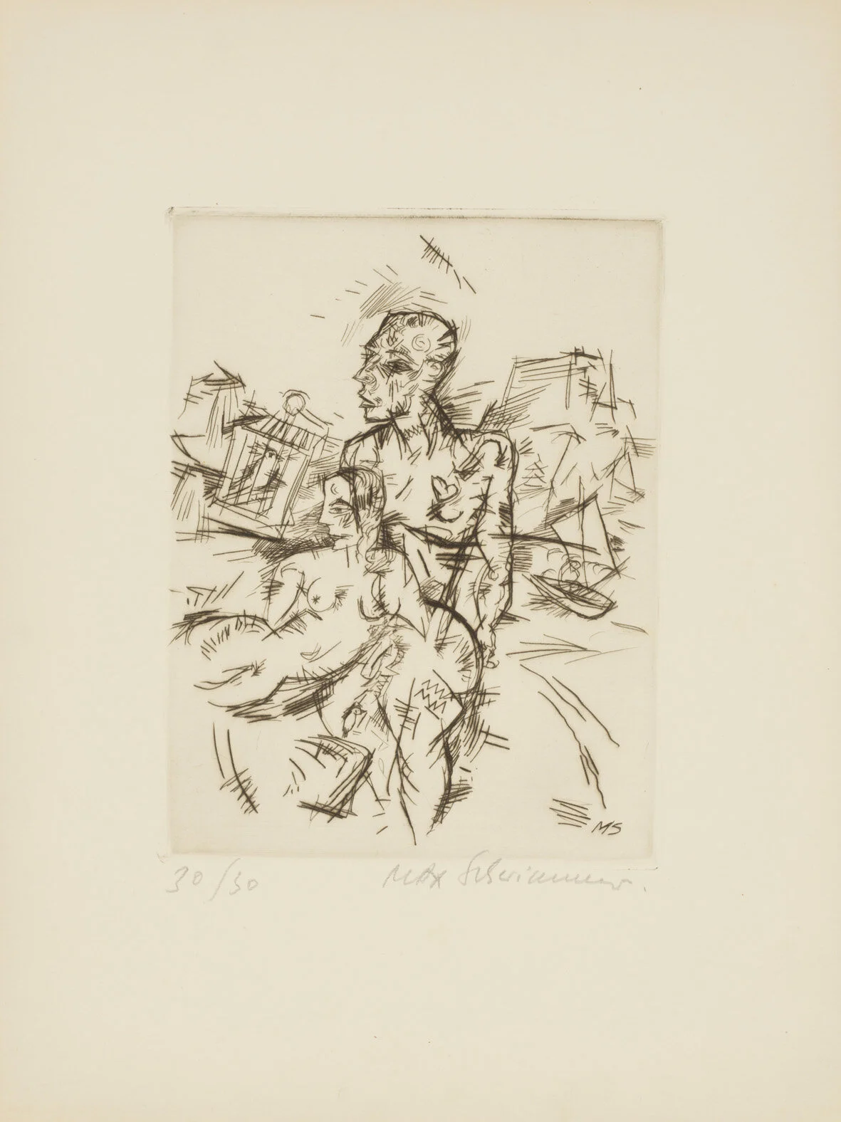 PAAR IN DER IDYLLE, LÄSST DEN VOGEL FREI George 3 187 x 143 mm (329 x 249 mm)