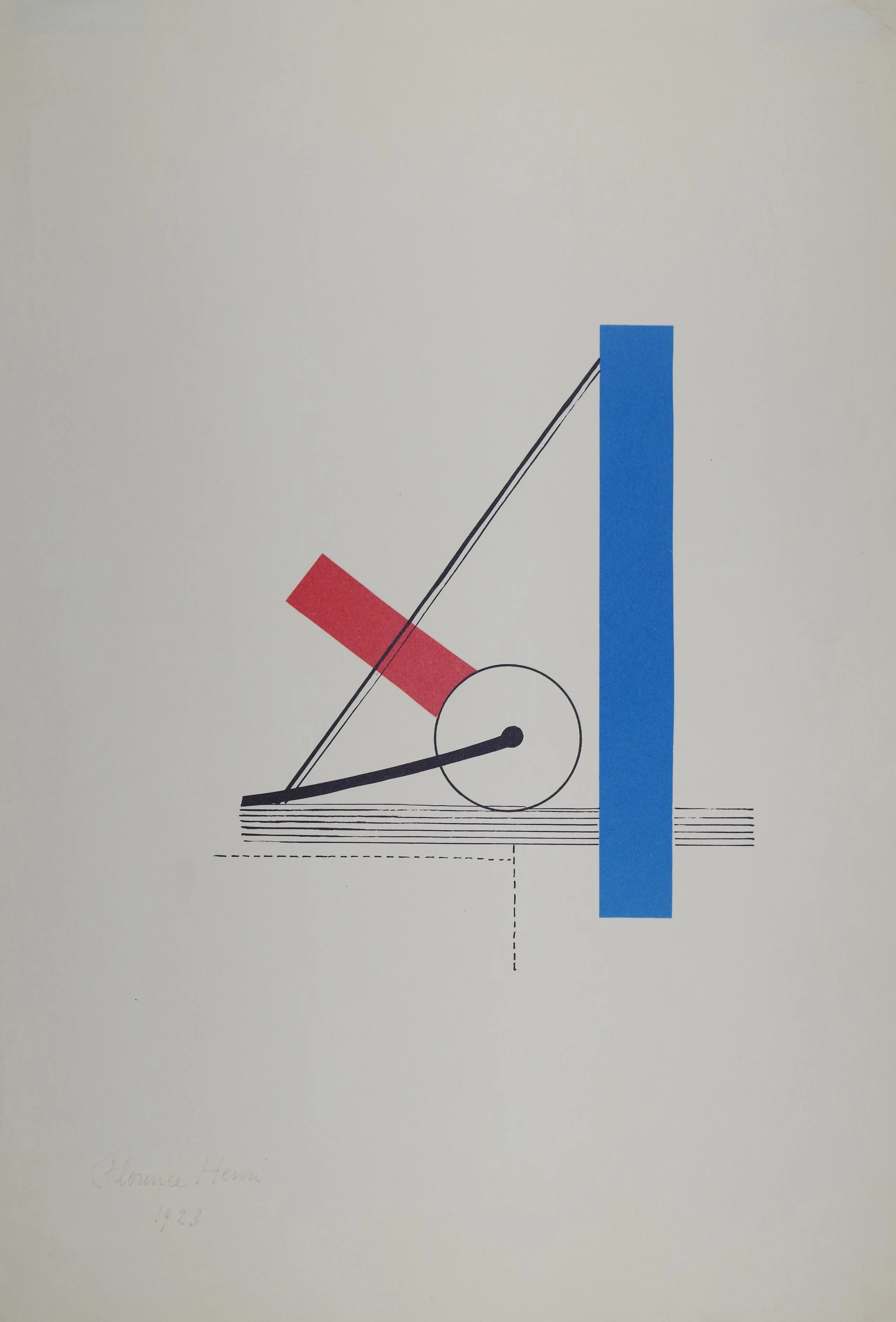  Florence Henri POSTER FOR HANOVER GALLERY Farblithographie. 1923. 243 x 204 mm (504 x 348 mm) 