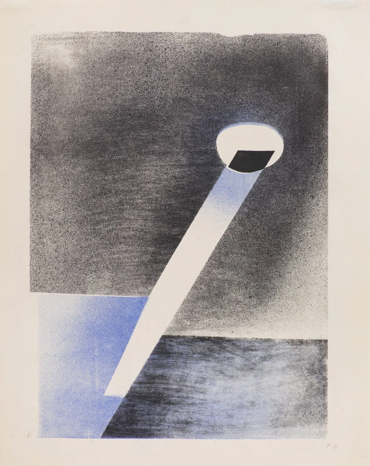   HELLBLAU - SCHWARZ  Color lithograph. 1950. Monogrammed. On wove paper. 423 × 310 mm (487 × 390 mm) 