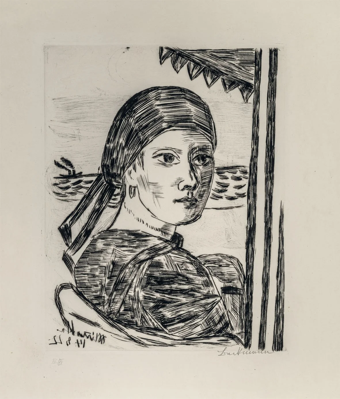   MINETTE  Kaltnadel. 1922. Hofmaier 238 VI B b (von d) Signiert und nummeriert. Auf Japan. 250 × 200 mm (360 × 300 mm) 