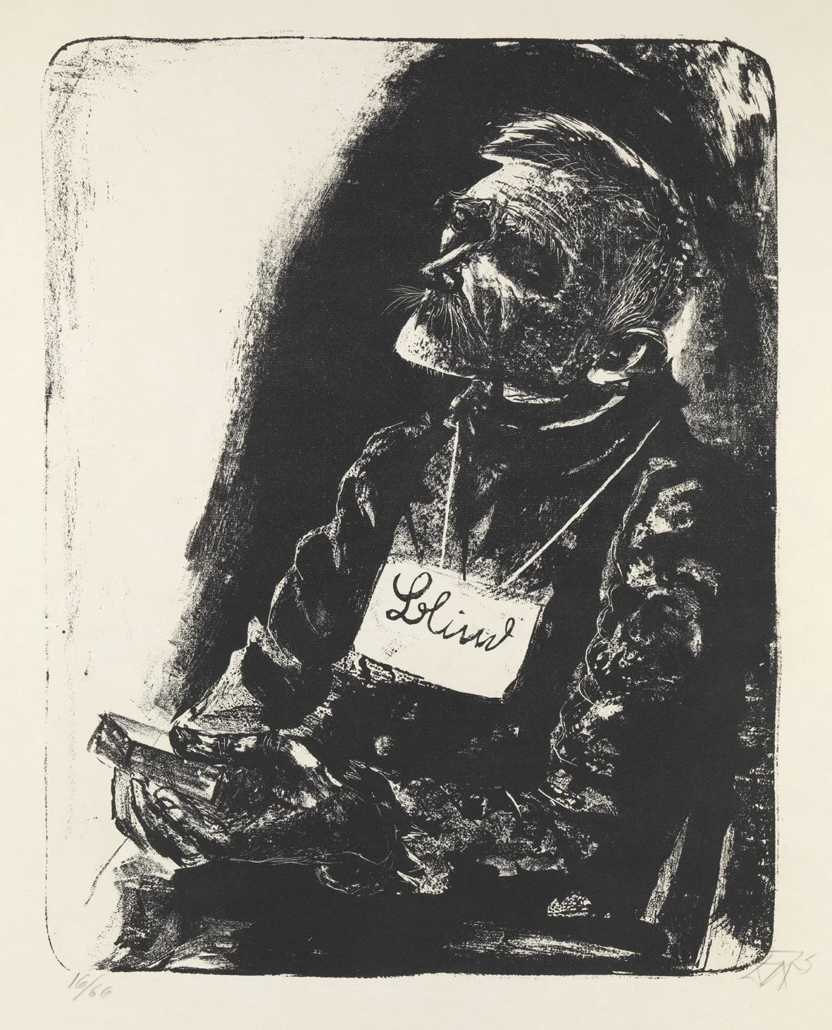   BLINDER  Lithographie. 1923. Karsch 52. Signiert, datiert und nummeriert. Auf ‘Johann-Wilhelm’ Maschinenbütten. 485 × 375 mm (ca. 567 × 464 mm) 