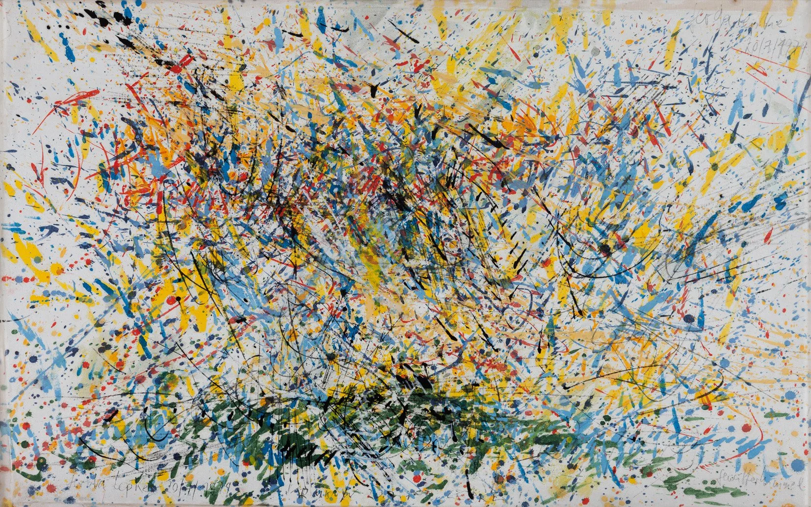  GEWITTERHIMMEL  Öl auf Leinwand. 1979. Vorder- und rückseitig signiert, datiert und betitelt. 50 × 69,5 cm 