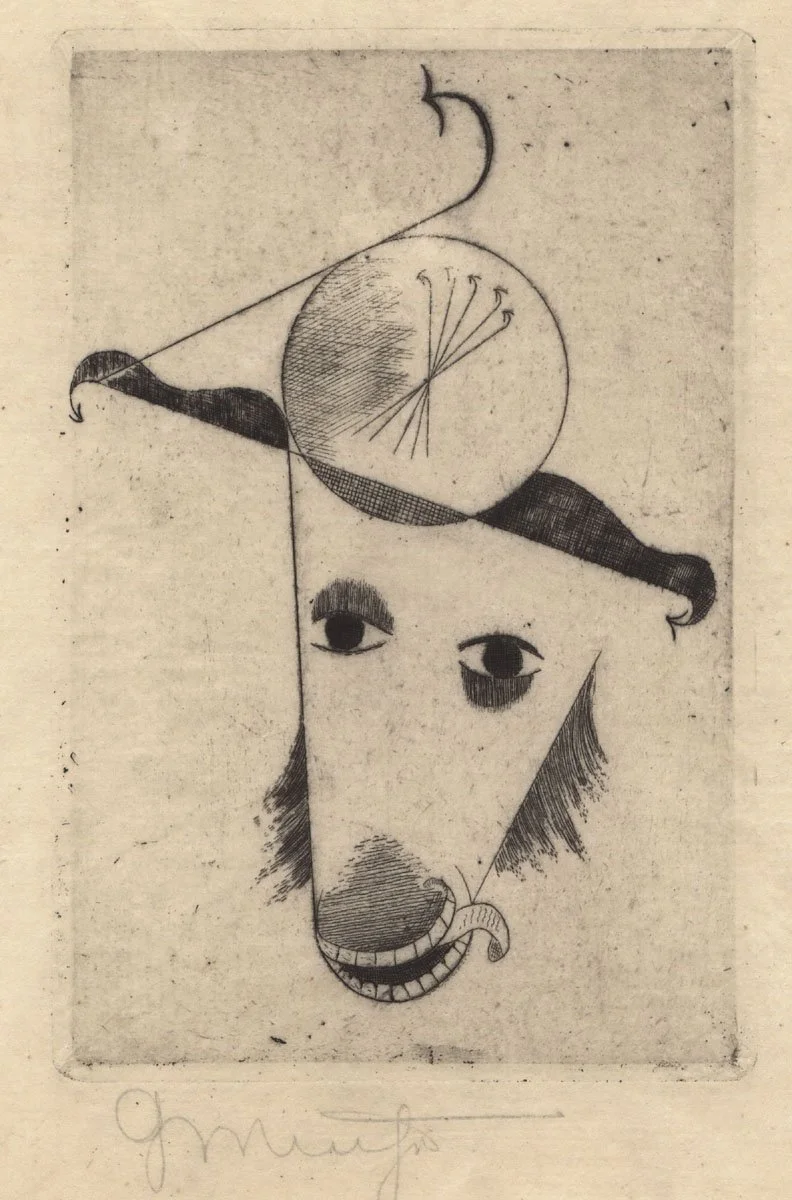   TIERKOPF (WIDDER)  Radierung. 1921. Schiller 12 Signiert. Auf Japanbütten. 149 × 100 mm (300 × 198 mm) 