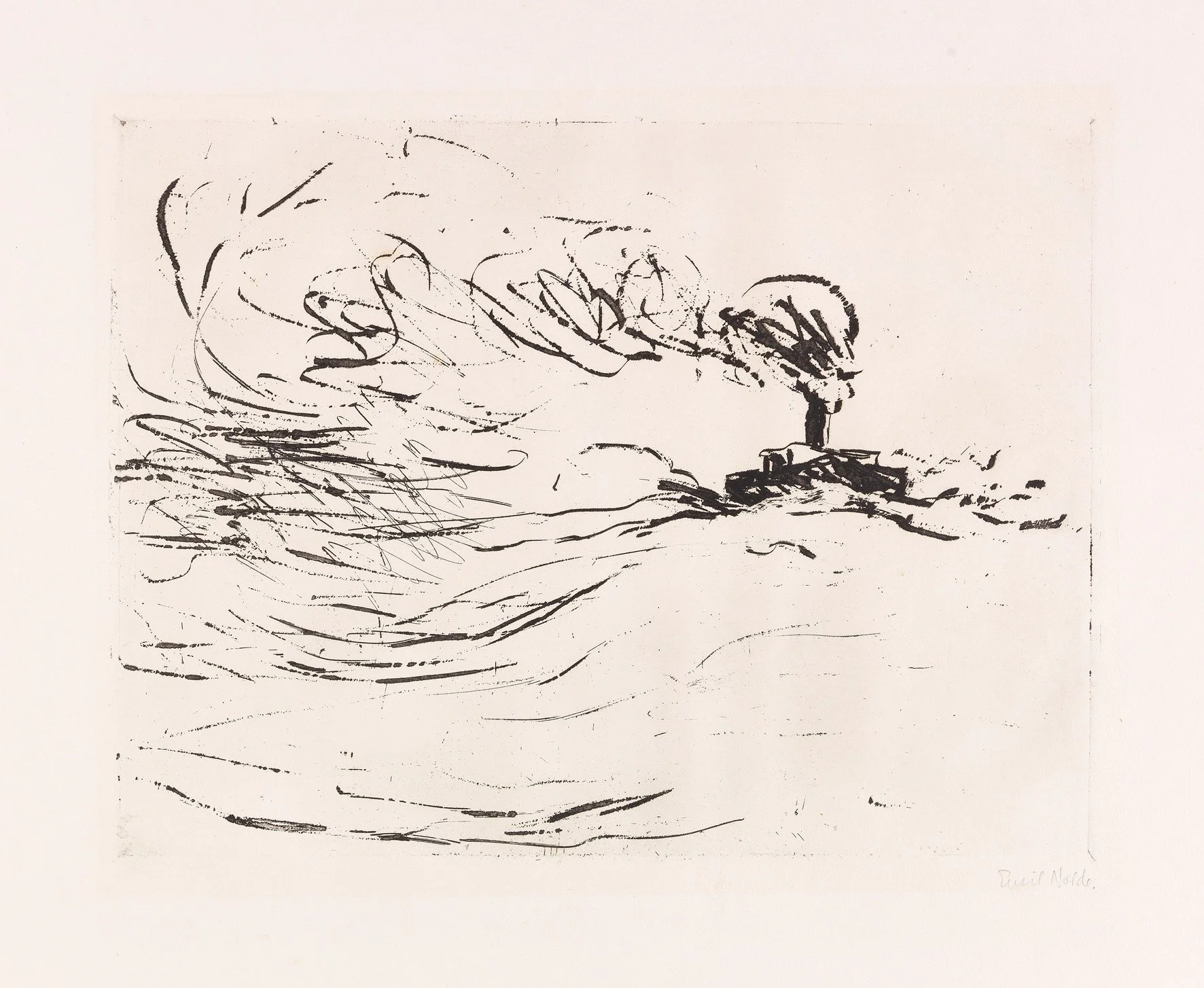   DAMPFER (GR. HELL)  Etching. 1910. Schiefler/Mosel R 134 Signed and dated. On wove paper. 307 × 409 mm (500 × 620 mm) 