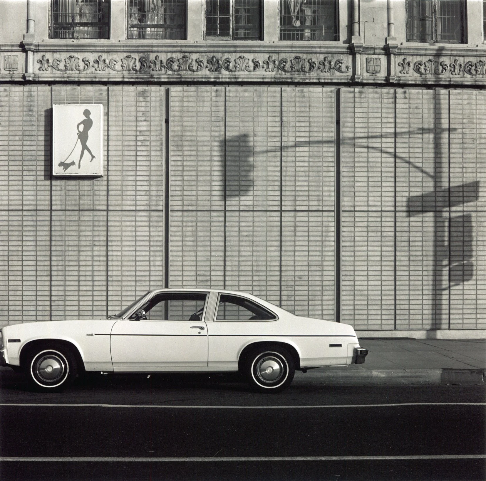   SOUTH SHOPS BLDG., SO. FIGUEROA  Gelatin silver print. 1976. Signed, dated, numbered, inscribed and titled, on the verso. On  Agfa . 227 × 230 mm (354 × 277 mm) 