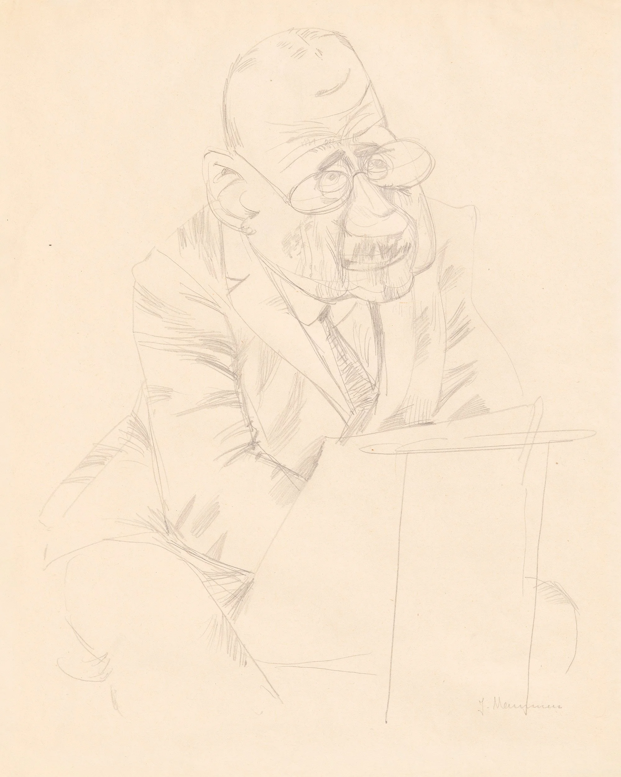   HOBBYZEICHNER  Pencil drawing. Ca. 1930. Döpping/Klünner Z 802 Signed. On wove paper. 506 x 420 mm 