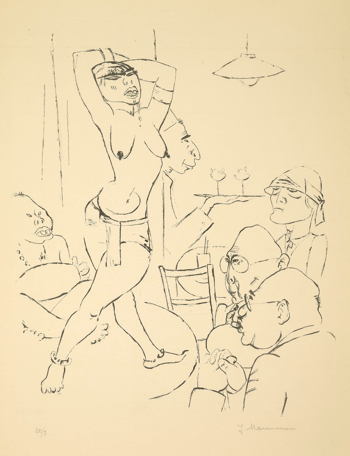   Jeanne Mammen ( 1890 - 1976) ARABISCHE TÄNZERIN Lithograph. Circa 1930. 