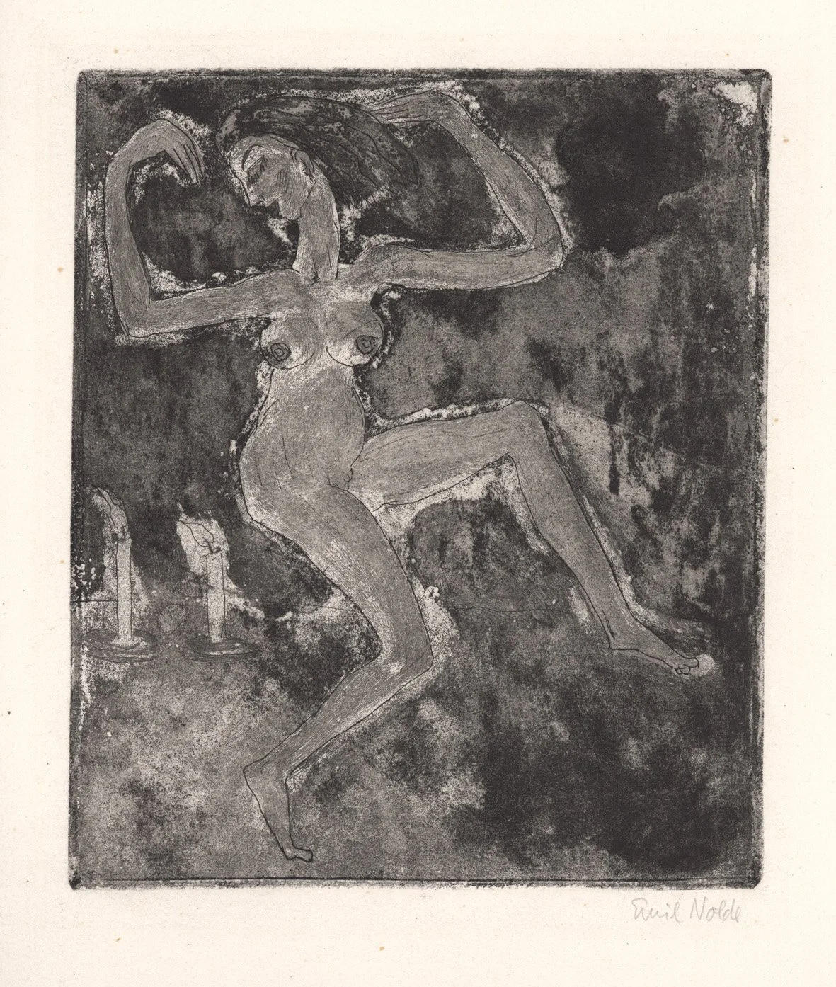   Emil Nolde ( 1867 - 1956) KERZENTÄNZERIN Line and tonal etching. 1918. 