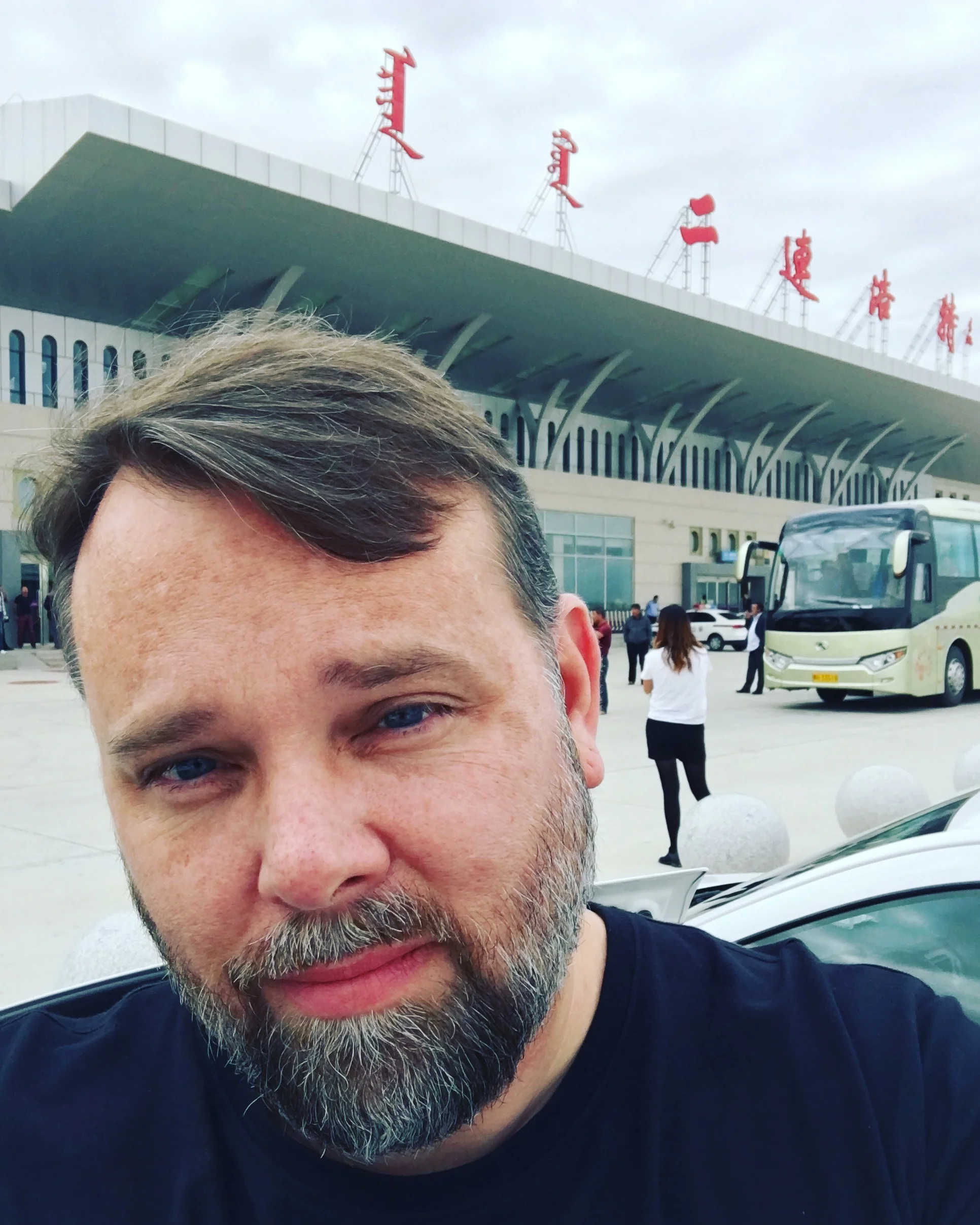 At the airport. Erenhot, China. August 30, 2016