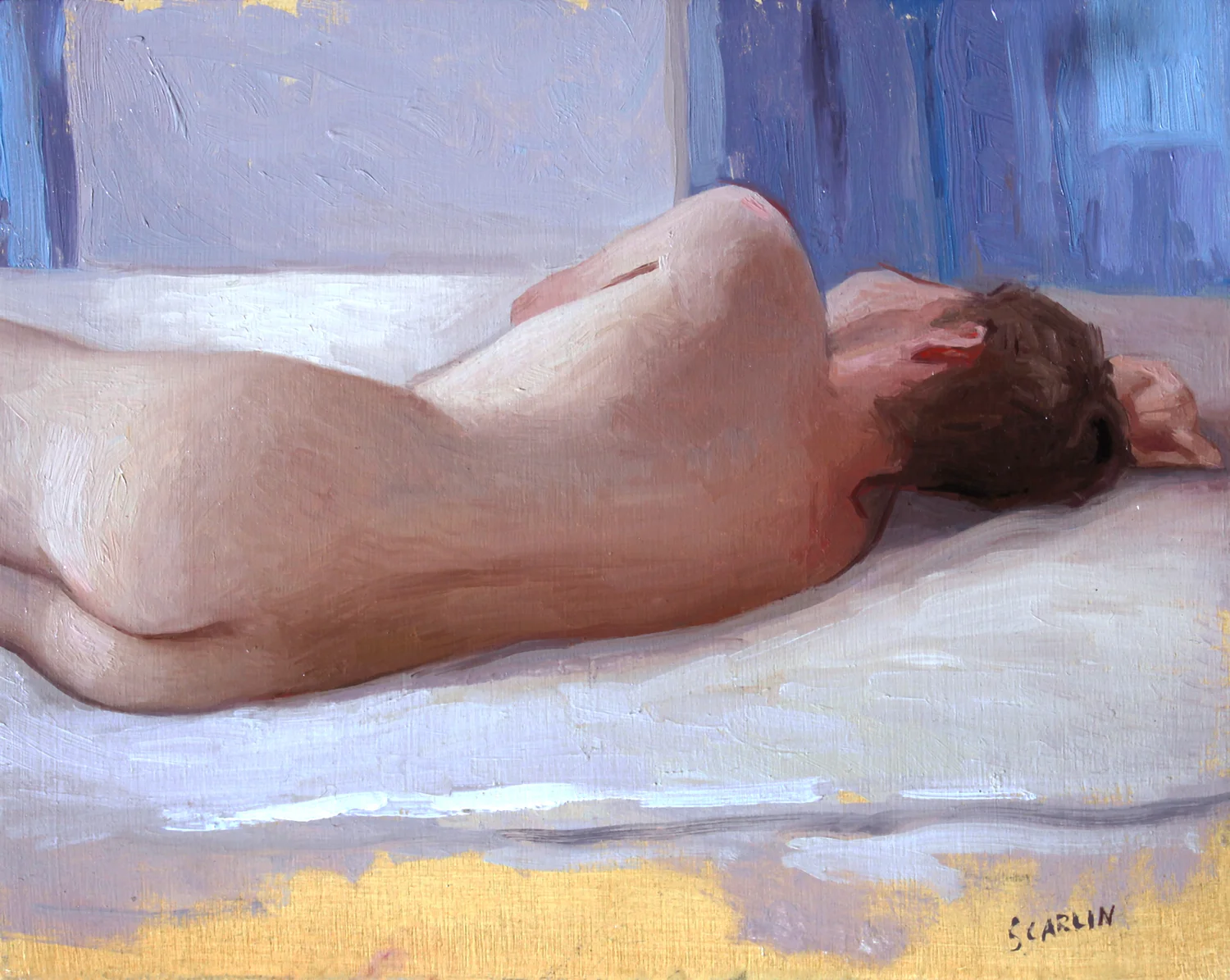 Sleeping Boy Oil on board 2018 30x25cm Private collection