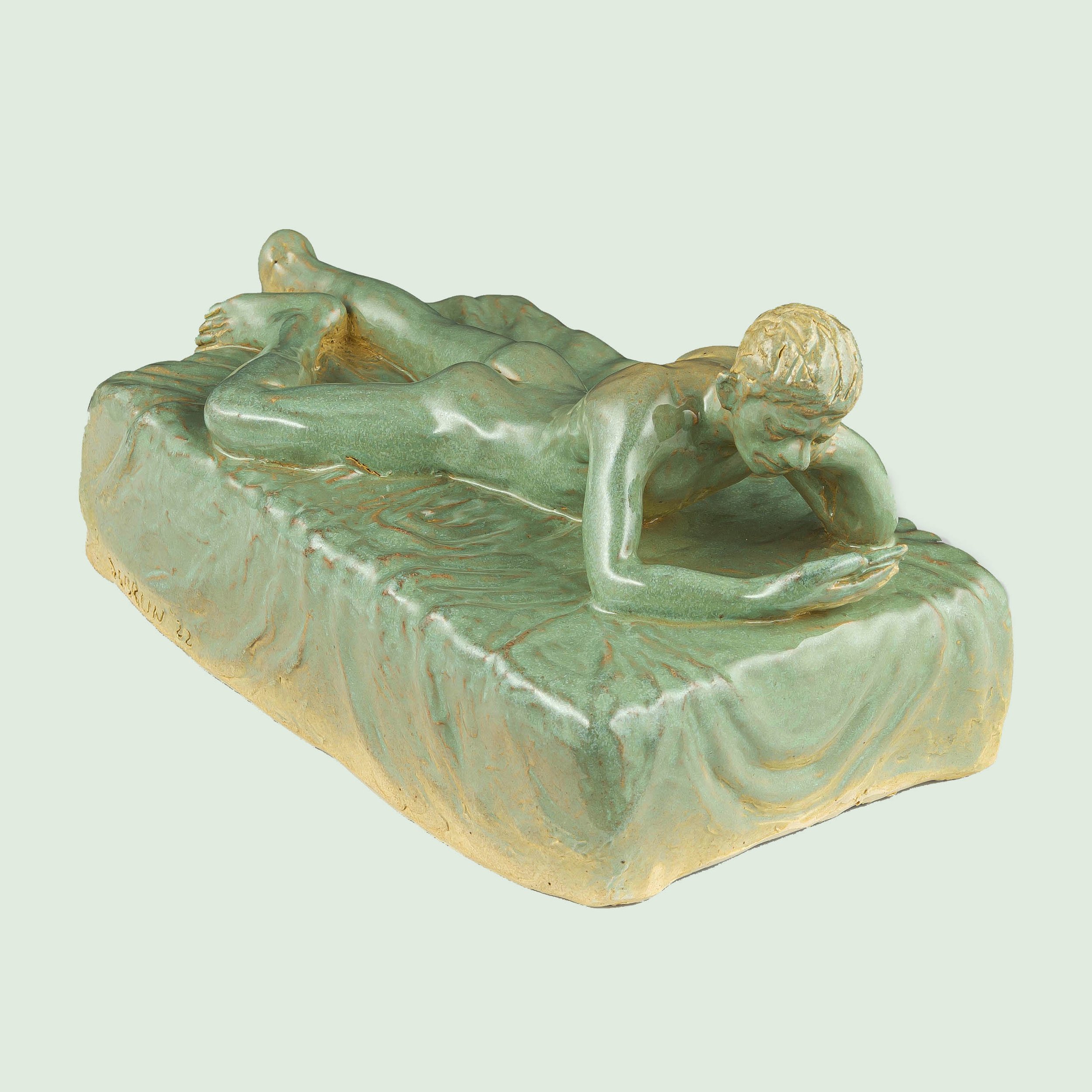  Nude, scrolling  stoneware with celadon glaze  Private Collection 