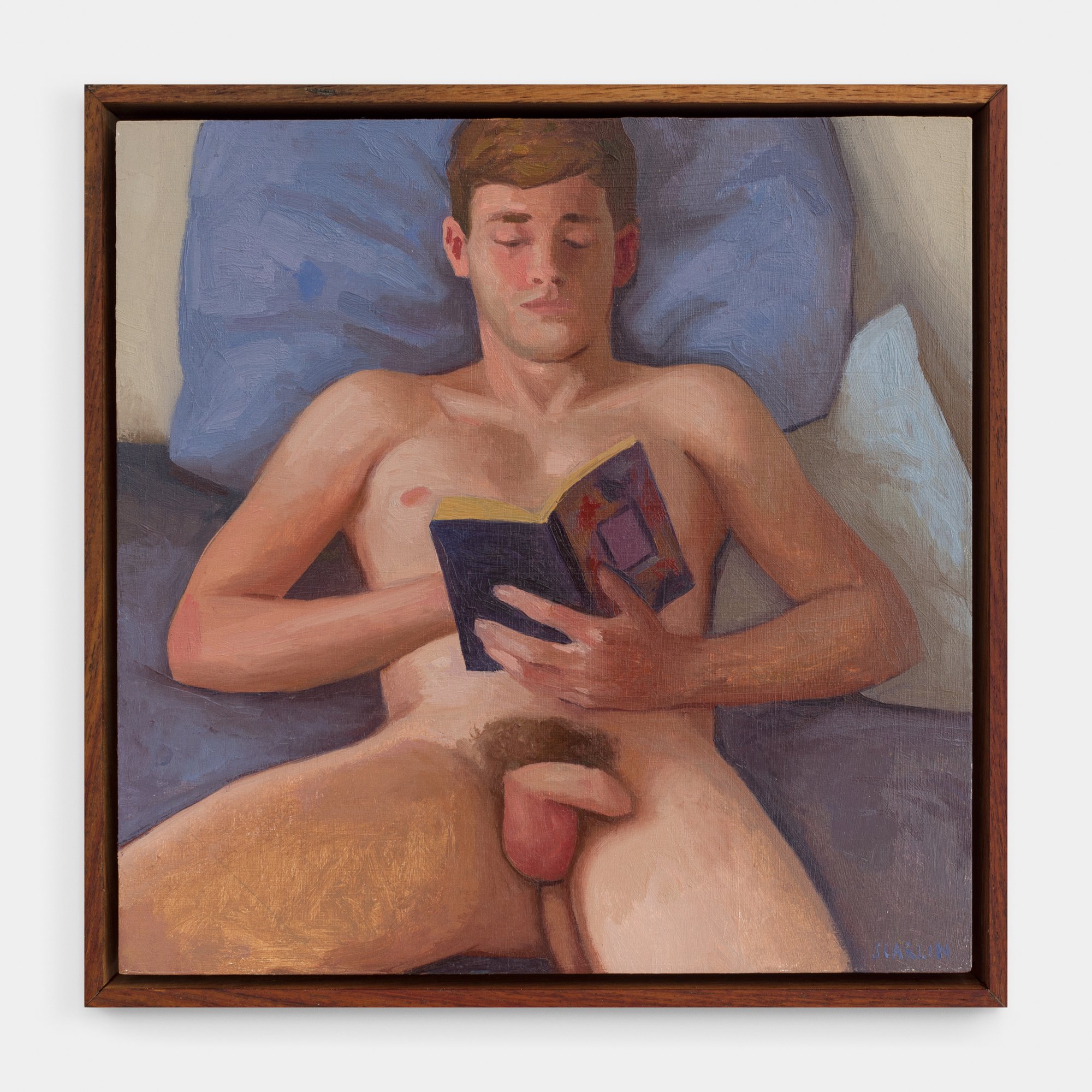  Harry Reading Armistead Maupin (2022)  Oil on panel 30 x 30cm    Private collection 