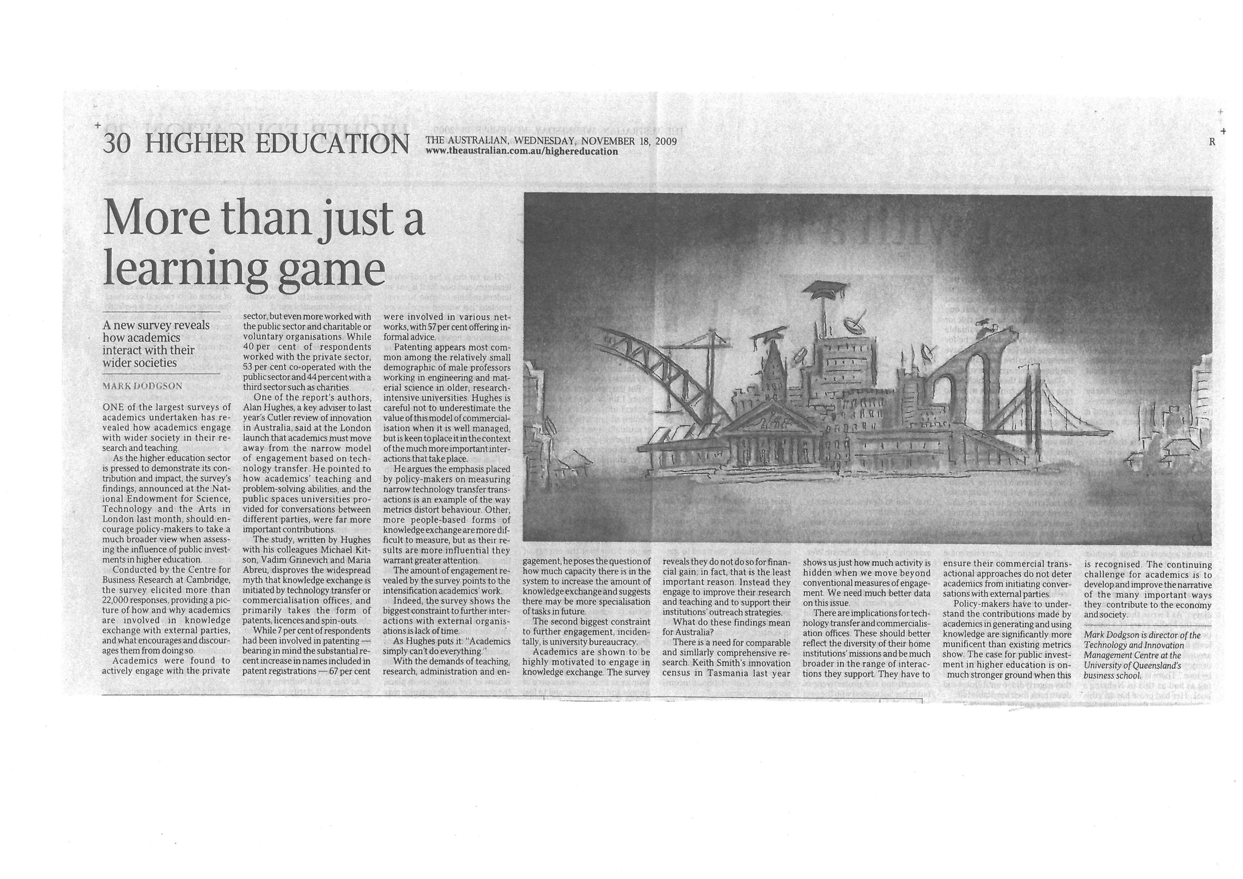 "More than a learning game" – on a massive survey of academics’ views on engagement 18/11/2009