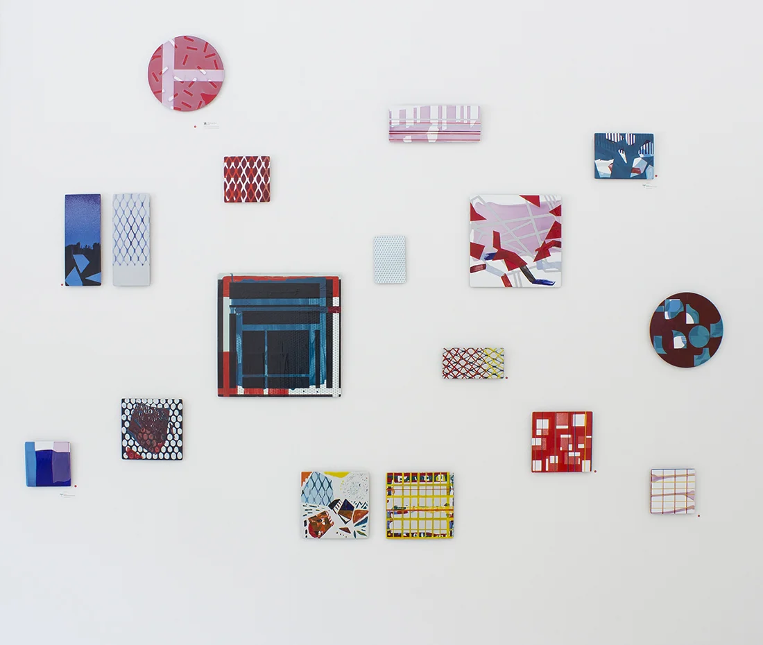 Installation of small enamels at Gallery Göteborgs Konstförening in Gothenburg 2016