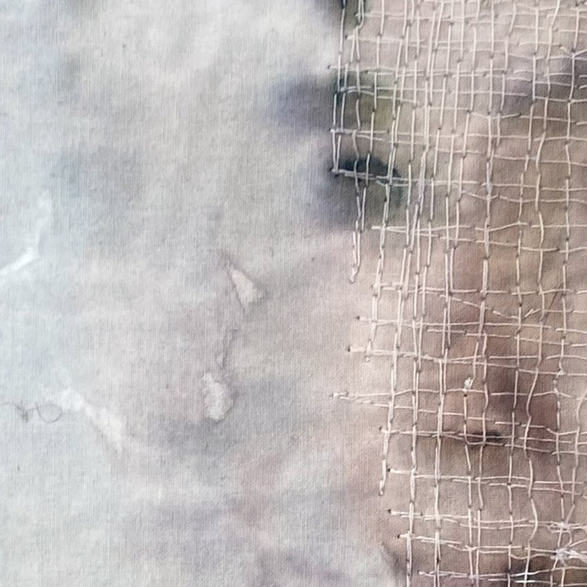  Nobody #5 (detail), 2023, photograph, fabric and thread, 22w x 30h cm 