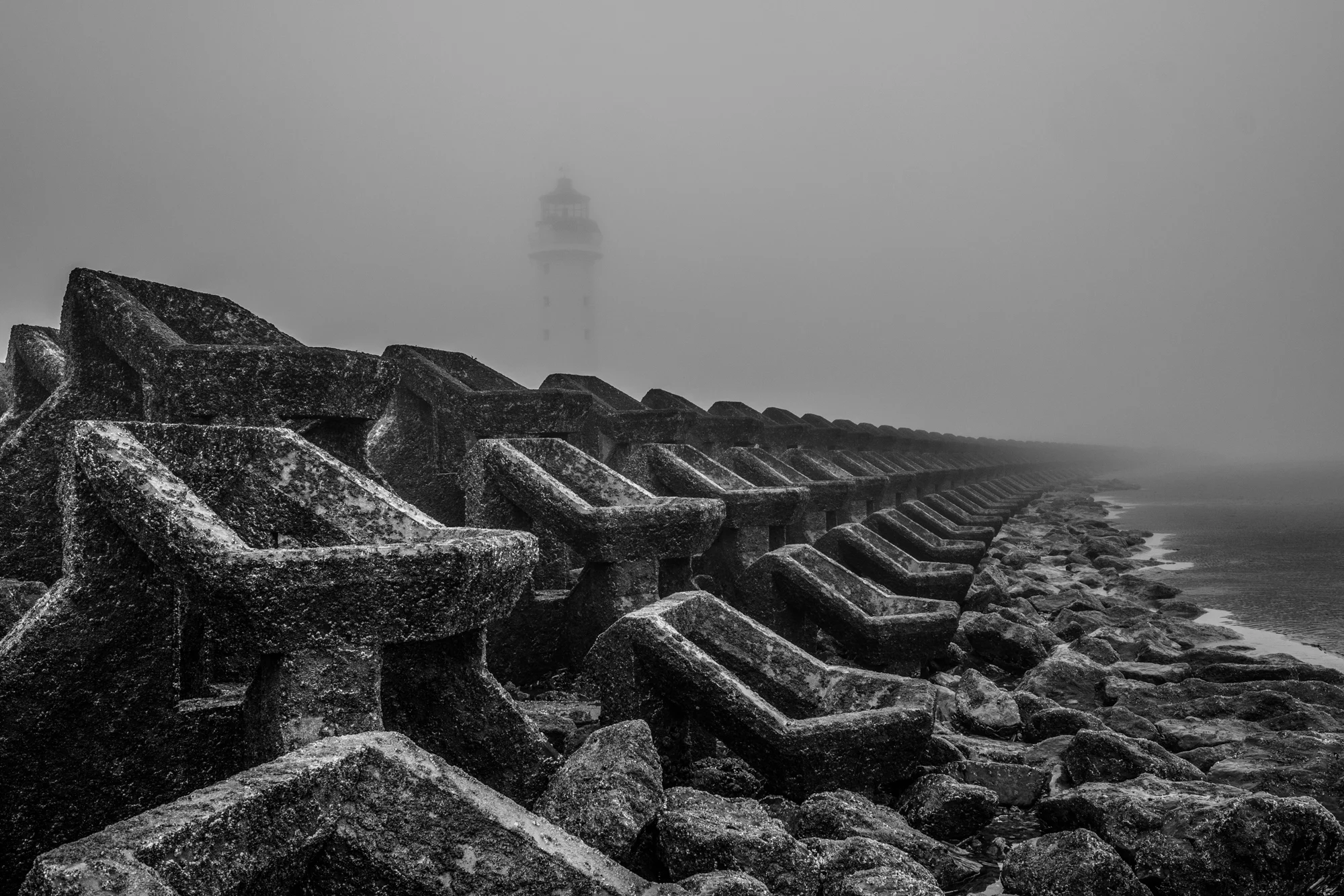 Perch Rock Lighthouse in Fog