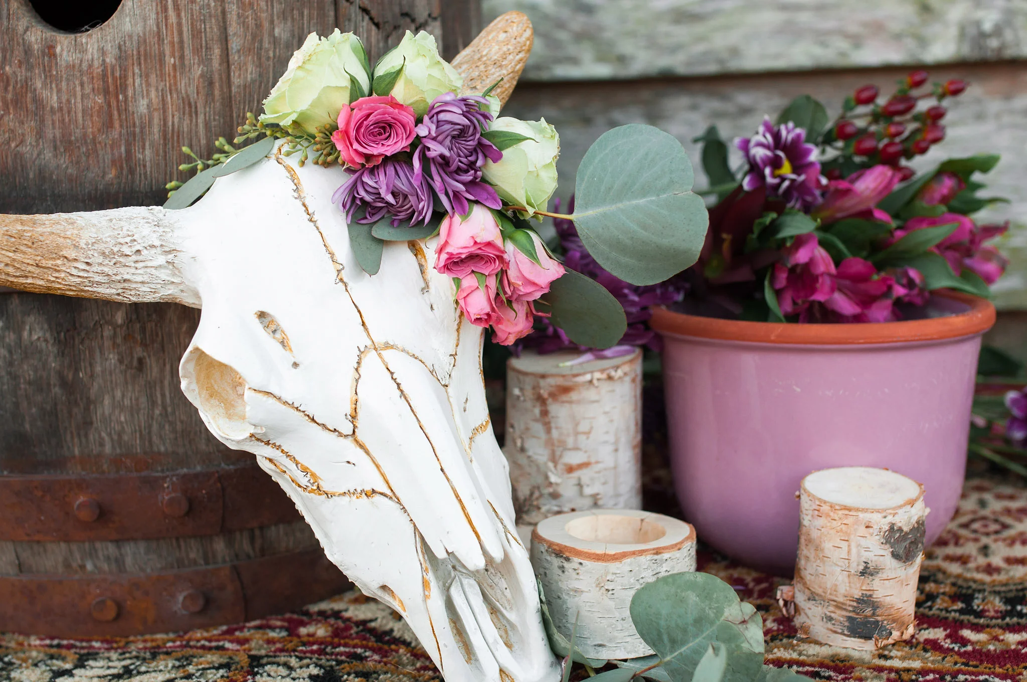 Boho Cattle Skull Wedding Decor