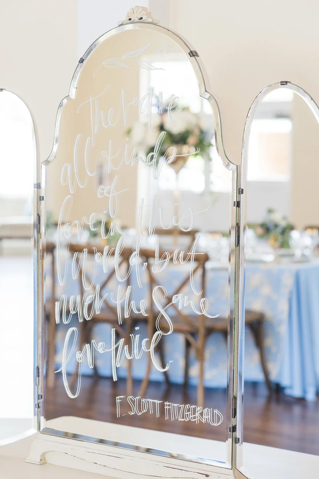 Blue and Beige Wedding Decor