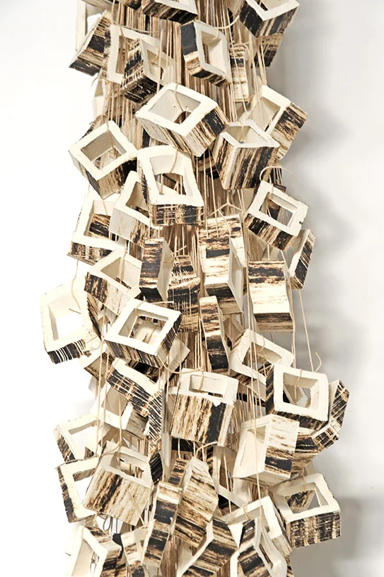 Hanging Around 2 12"x84" | Ceramic with stainless steel thread | Jodi Walsh