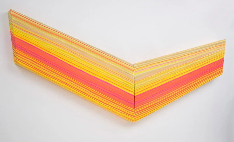 orange takes flight_ Fabric, Thread and wood_ 80%22x33%22x3.5%22_Sculpture_Jen Pack .jpg
