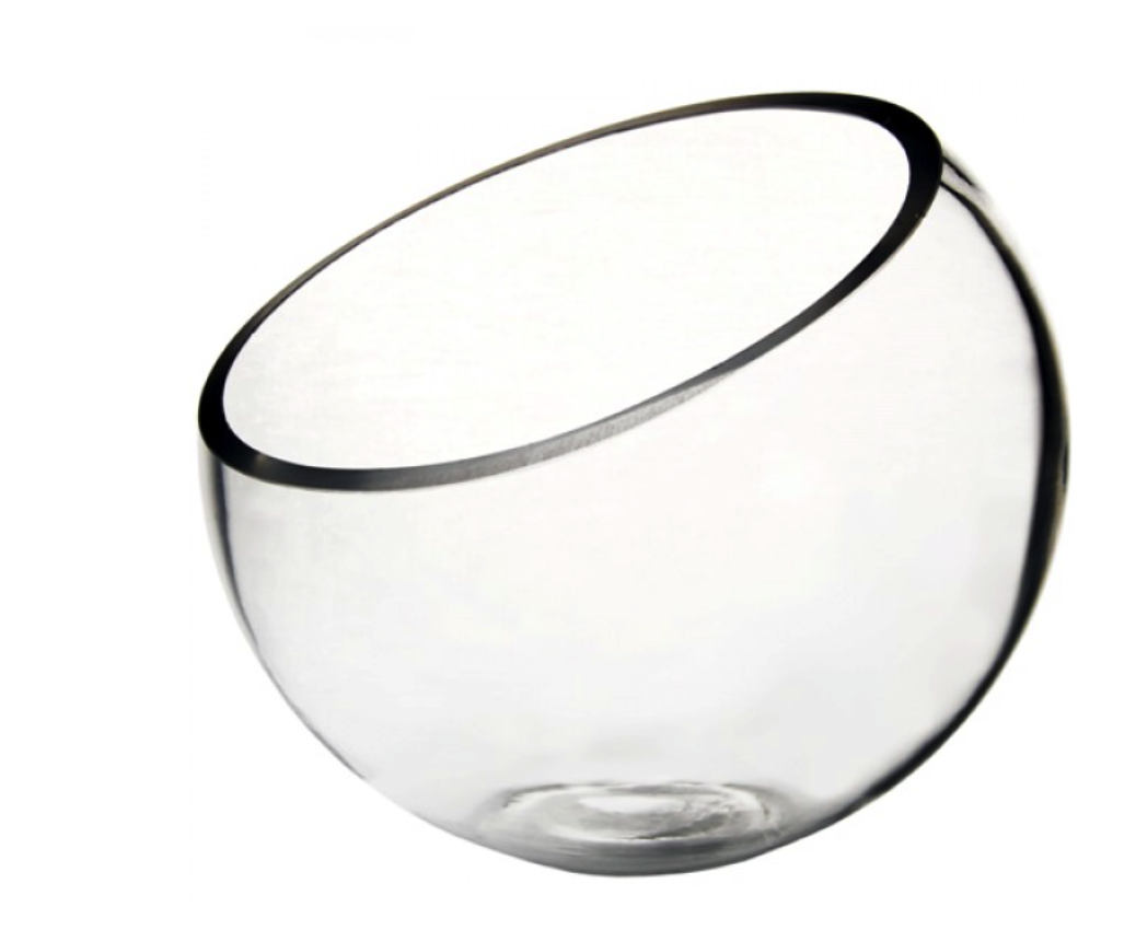 9" Glass Plant Terrarium Pod Slant Cut Bowl Vase