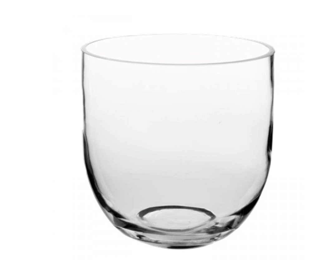 11" Glass Wide Opening Urn Shape Candle Holder