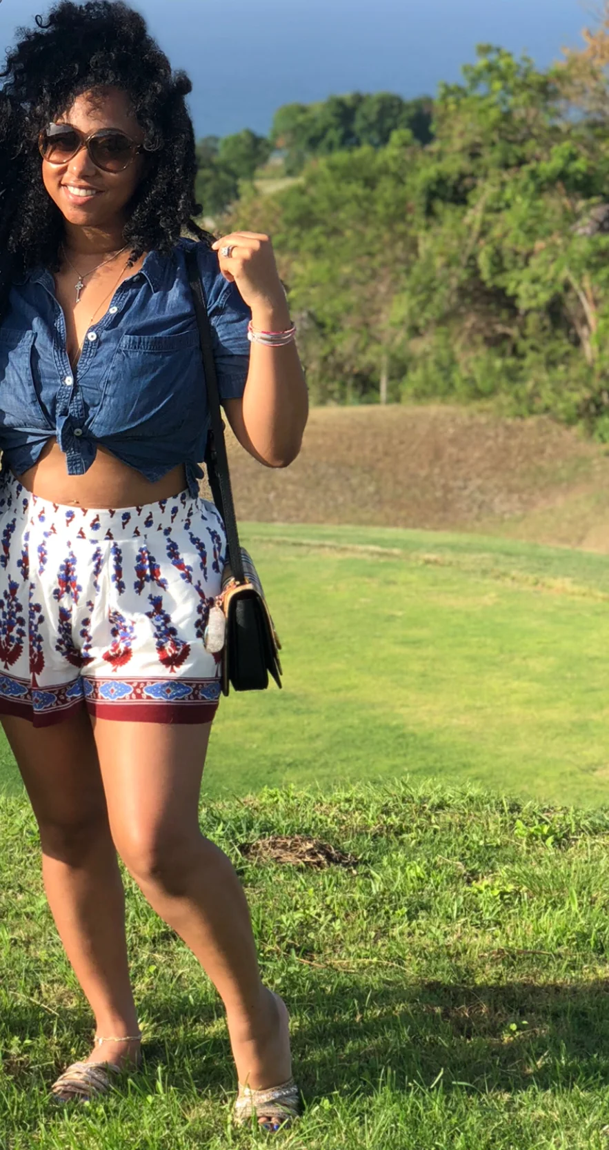 Everything’s irie (Jamaican english- nice, good, or pleasing) with this cute summer outfit! I was surprised with birthday trip number 2 to Jamaica. We stayed a week in Montego Bay. I didn’t dress up much because we did excursions almost everyday. I wore this on 1 of the tours we went on. It was HOT (pretty much just like home) but I still wanted to be cute 😂. The top is from Forever 21. Its a short sleeve jean crop button up. Wheeeew 😅 that was a mouth full. The bottoms actually came with a matching crop top from Fashion Nova . Apparently I’ve gained weight because I can’t fit it anymore so I threw that in the BACK of my closet and I paired the bottoms with the jean shirt 🙄🙄🙄 So aggy!! But it still came out really cute. You don’t have to shop expensive or shop everyday for new things to be cute. Just takes a bit of mix matching. ❤️Feel free to comment and share❤️