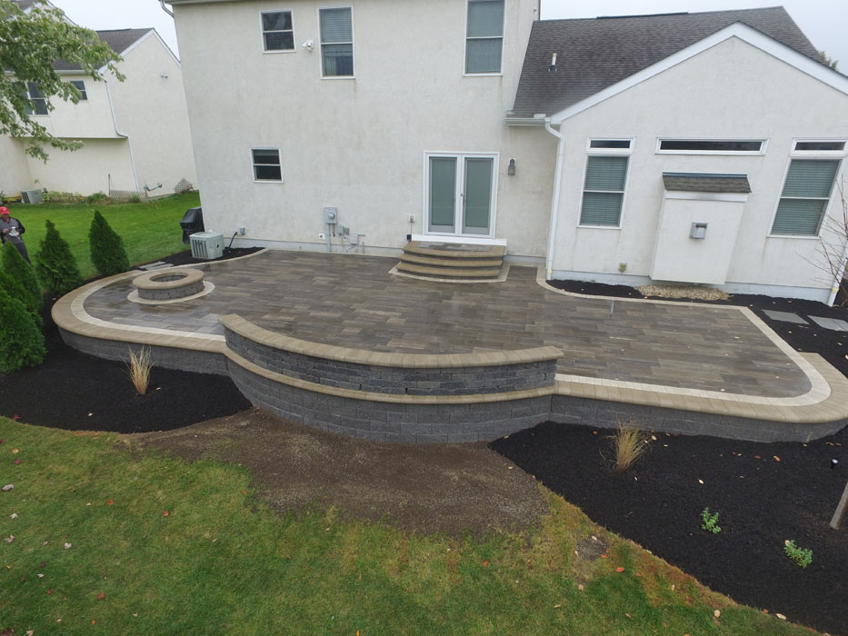 Larimore Seat Wall on top of Retaining Wall