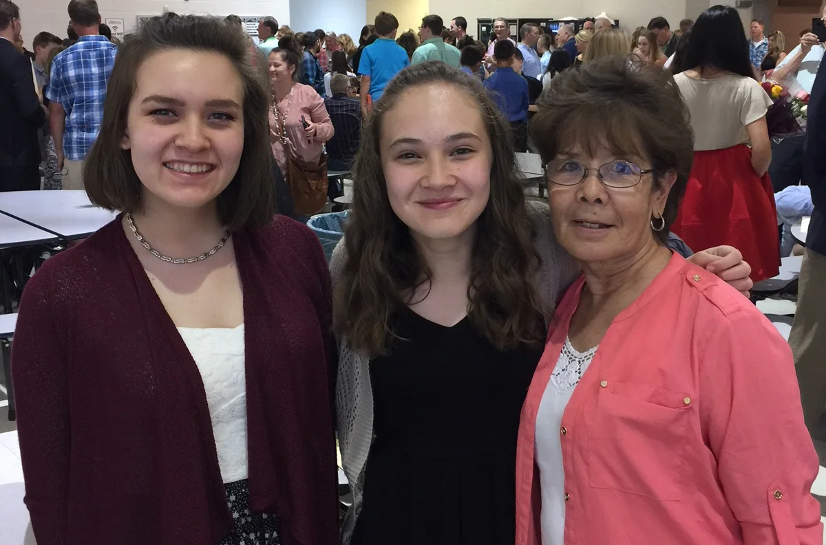 Kayoko Hodges (right) with two of her grandchildren. Photo courtesy of Lexy Harrison.