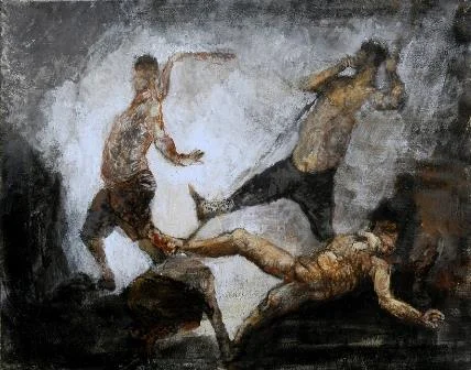  Title:&nbsp;Scourging  Medium:&nbsp;Acrylic on canvas  Size:&nbsp;16 x 20 inches  Year:&nbsp;2003    