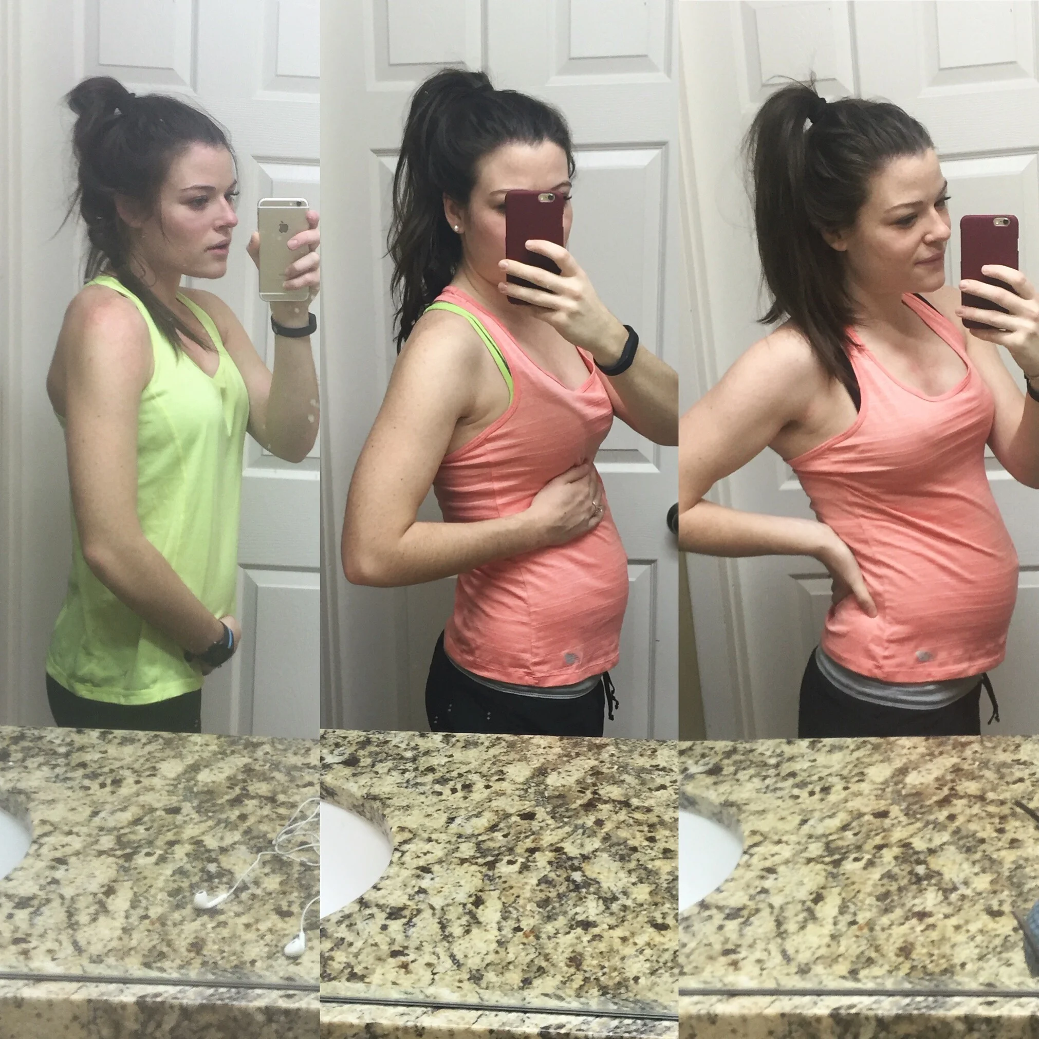 15, 24, & 28 weeks. Yep. I grew that much in 4 weeks. We'll see what another 4 weeks brings *gulp*!
