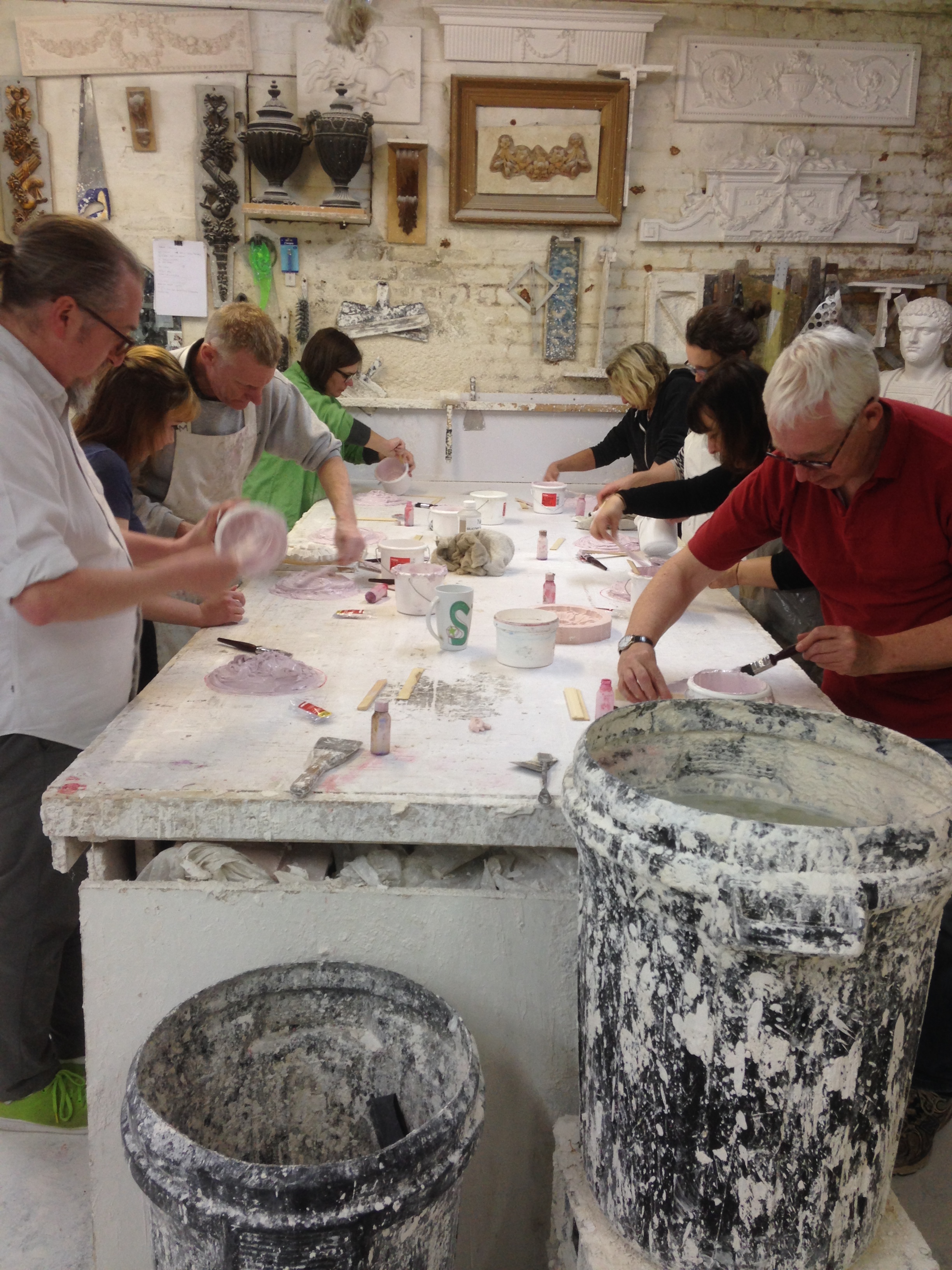 TOMA artists taking part in a plaster casting workshop in 2017.