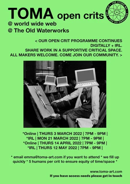 *Open Crit ~ The Old Waterworks ~ Thursday 12 May ~ 7PM -9PM 