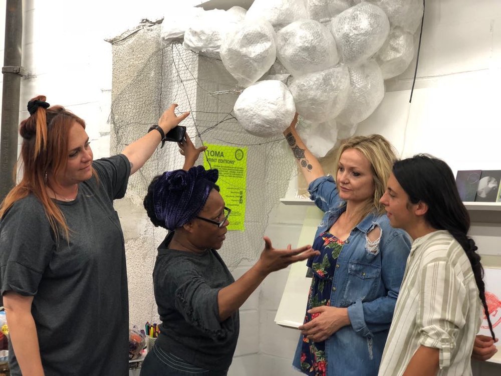  Sonia Boyce visiting the  TOMA  cohort in 2018 at the  TOMA  Project Space. 