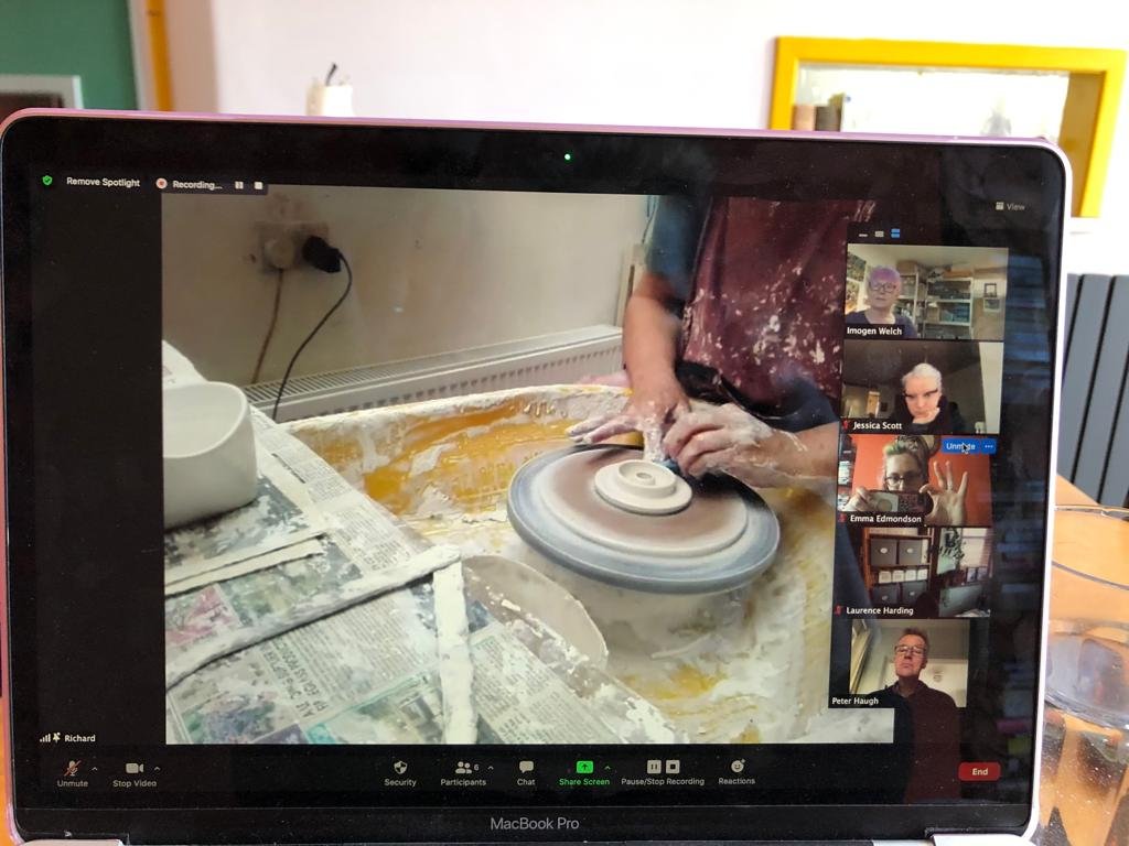  Richard Baxter pottery skill share session over Zoom for  TOMA  artists  