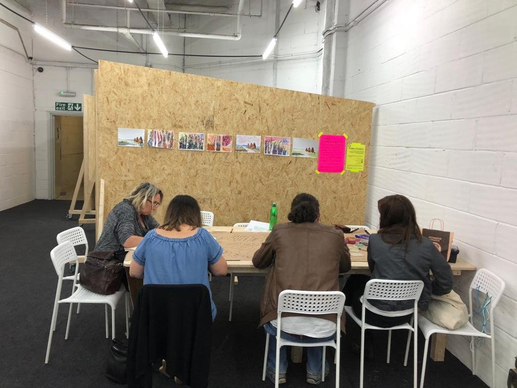  Watercolour workshop for  TOMA  artists in 2018 at the former Project Space. 