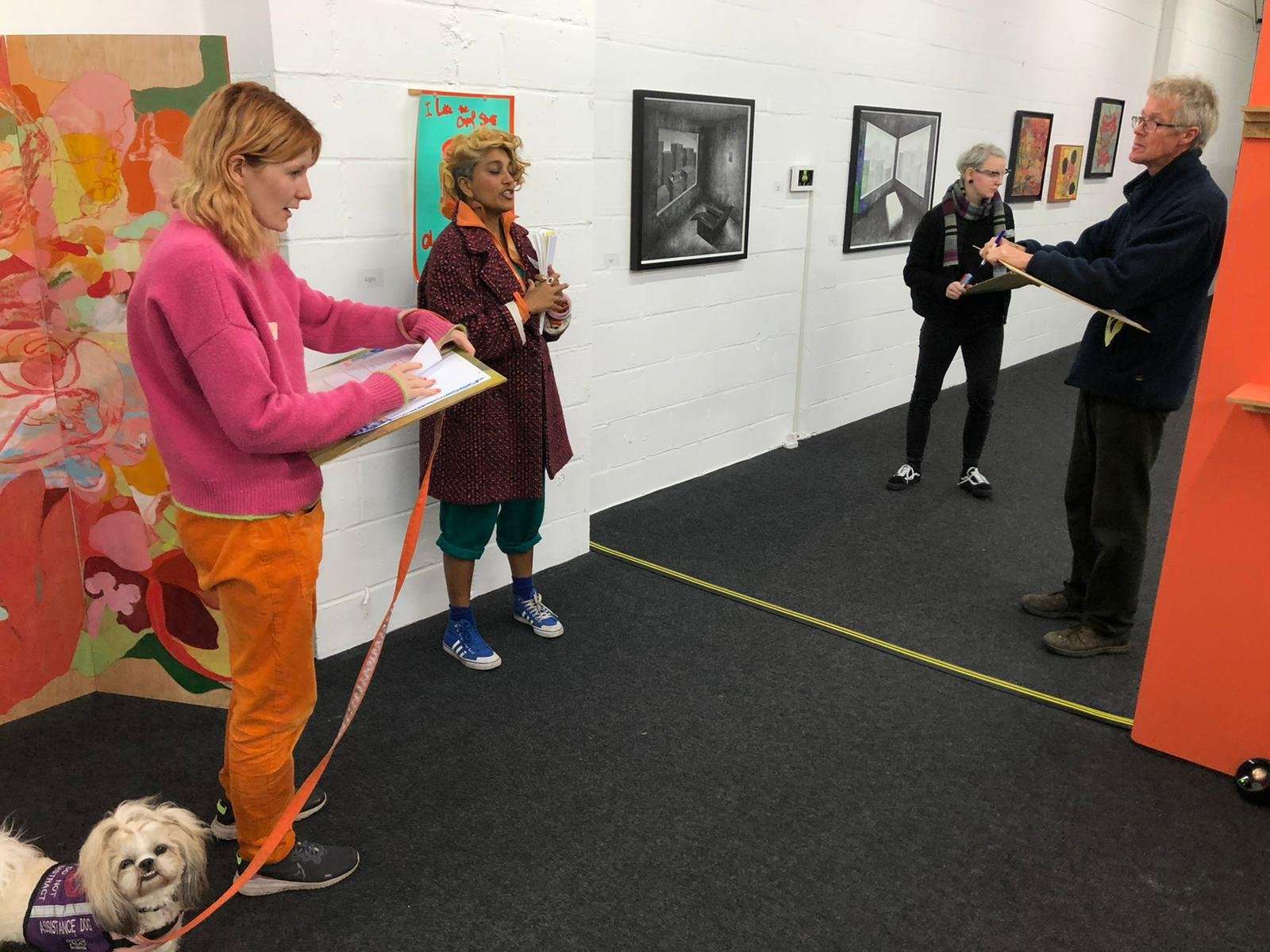  Group crit with artist Priya Mistry in 2021 at the  TOMA  cohort’s end of year show Tend to It. 