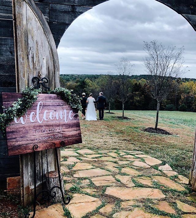 Tim &amp; Kady ❤️. Kady had both parents take her on that wonderful aisle walk!  Congratulations, we are so glad you chose @amitycreekfarms Planner: @tarabland Caterer @liazzos  Florals: @wildflowersflorals  Cake:Sugarcrush  #amitycreekfarms #ncweddi