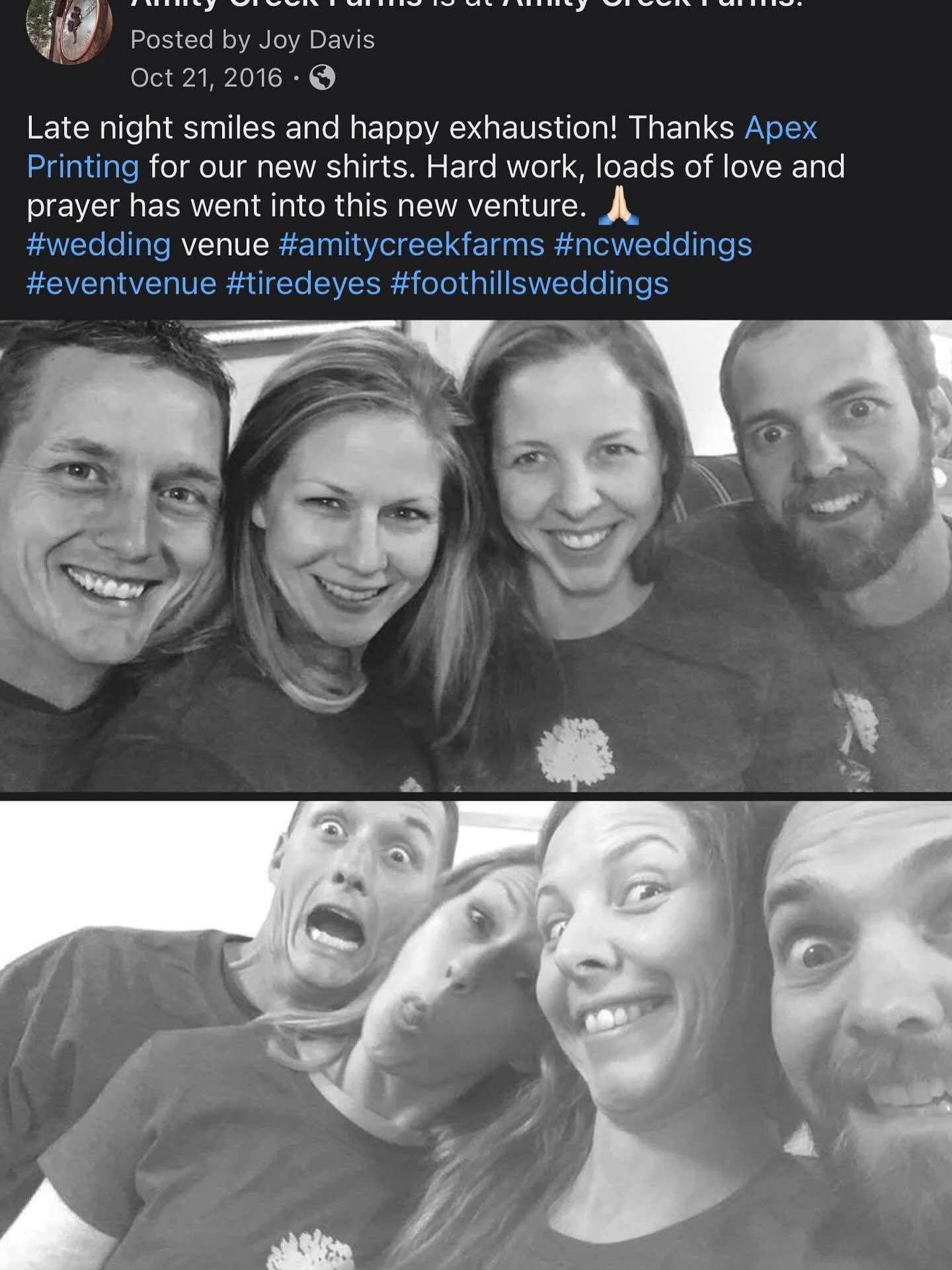 9 years ago today!! We were exhausted but hearts full! Our first wedding was the next day! Thankful for Gods blessings and so many who trust us with their beautiful beginning. We are grateful and working on something NEW! Stay tuned. #amitycreekfarms