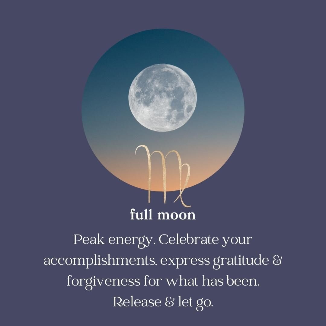 Happy full moon in Virgo! ♍︎ If the dreamy Pisces energy has inspired you to create then use this Virgo full moon to plan and focus on the details - how can you make your vision real? Let go of perfectionism and refine as you go. And if something is 