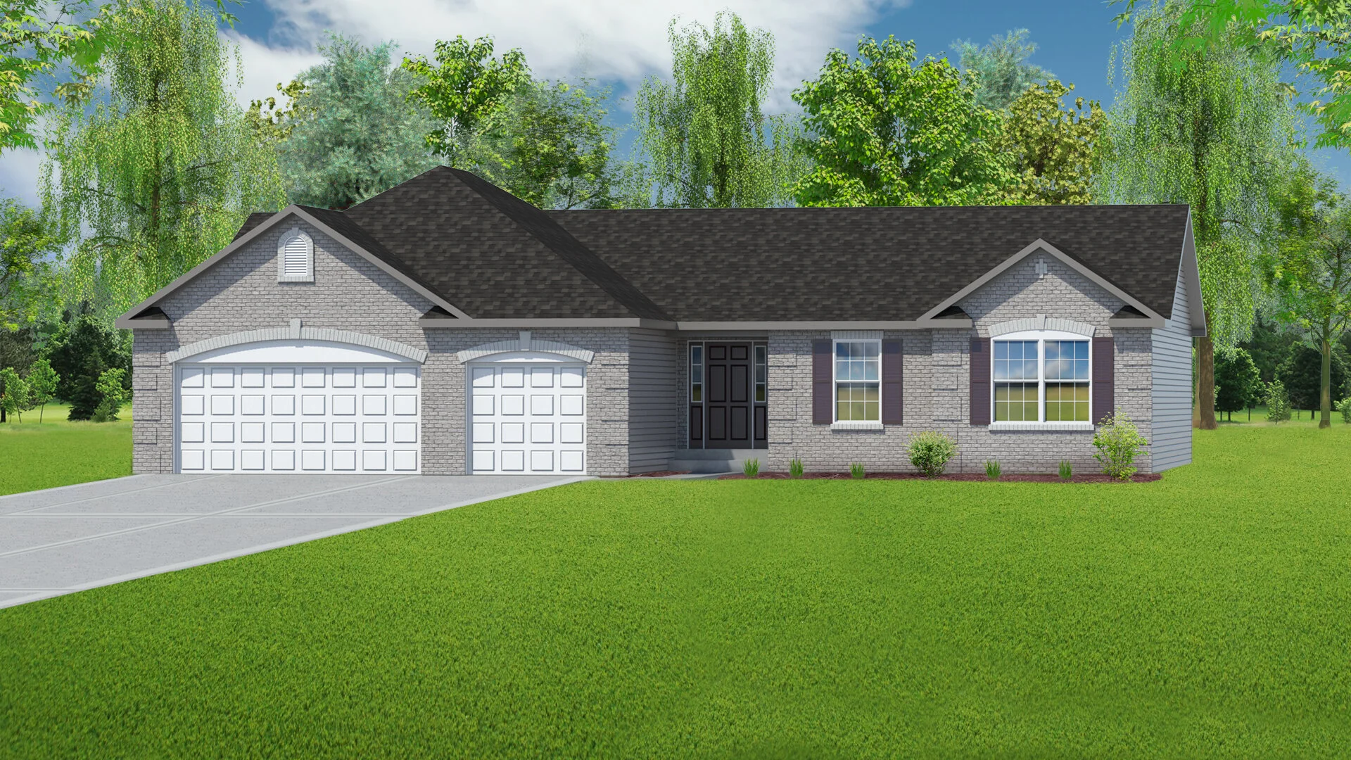 Willow 3 Car Garage — T.R. Hughes Homes