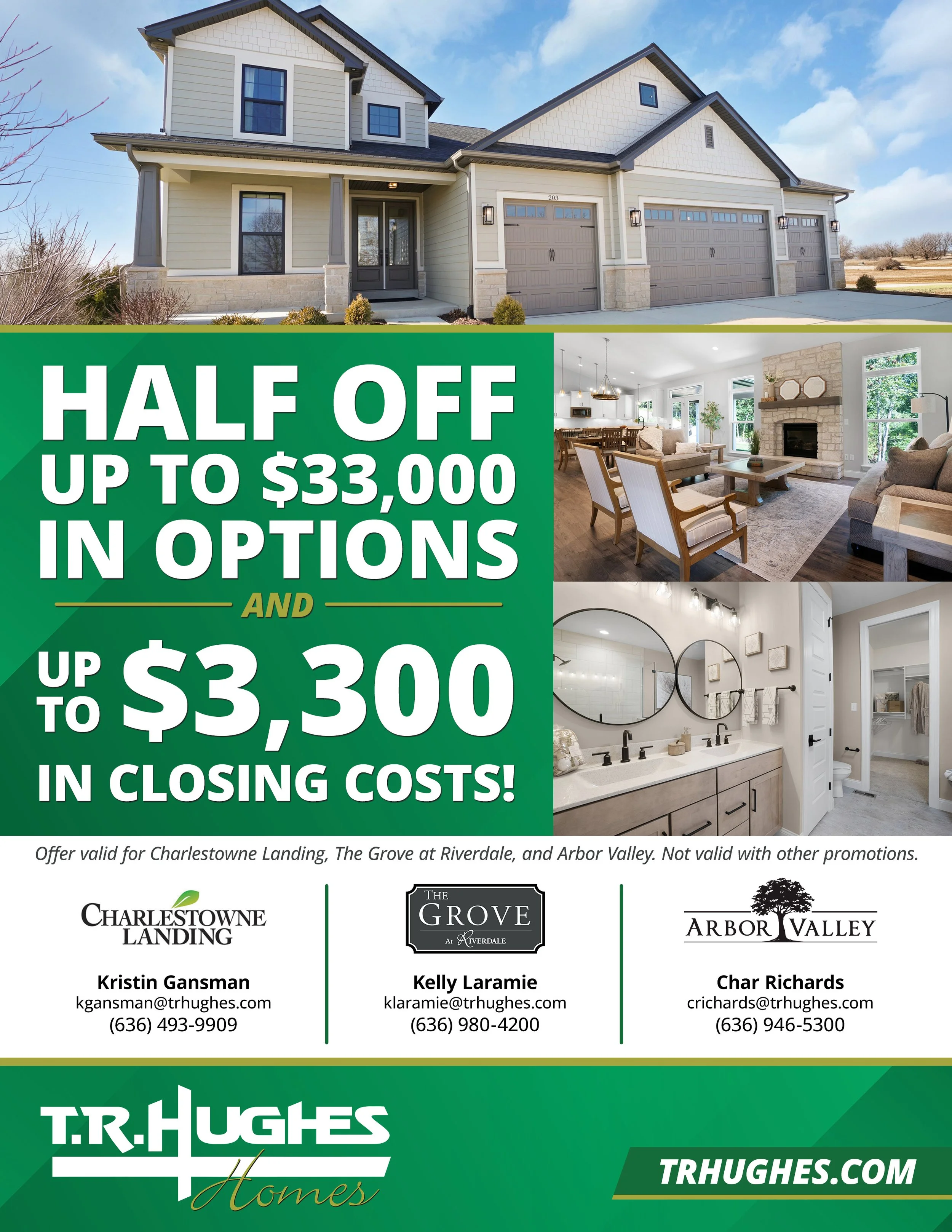 Half Off up to $33,000 in Options and Up To $3,300 in closing costs