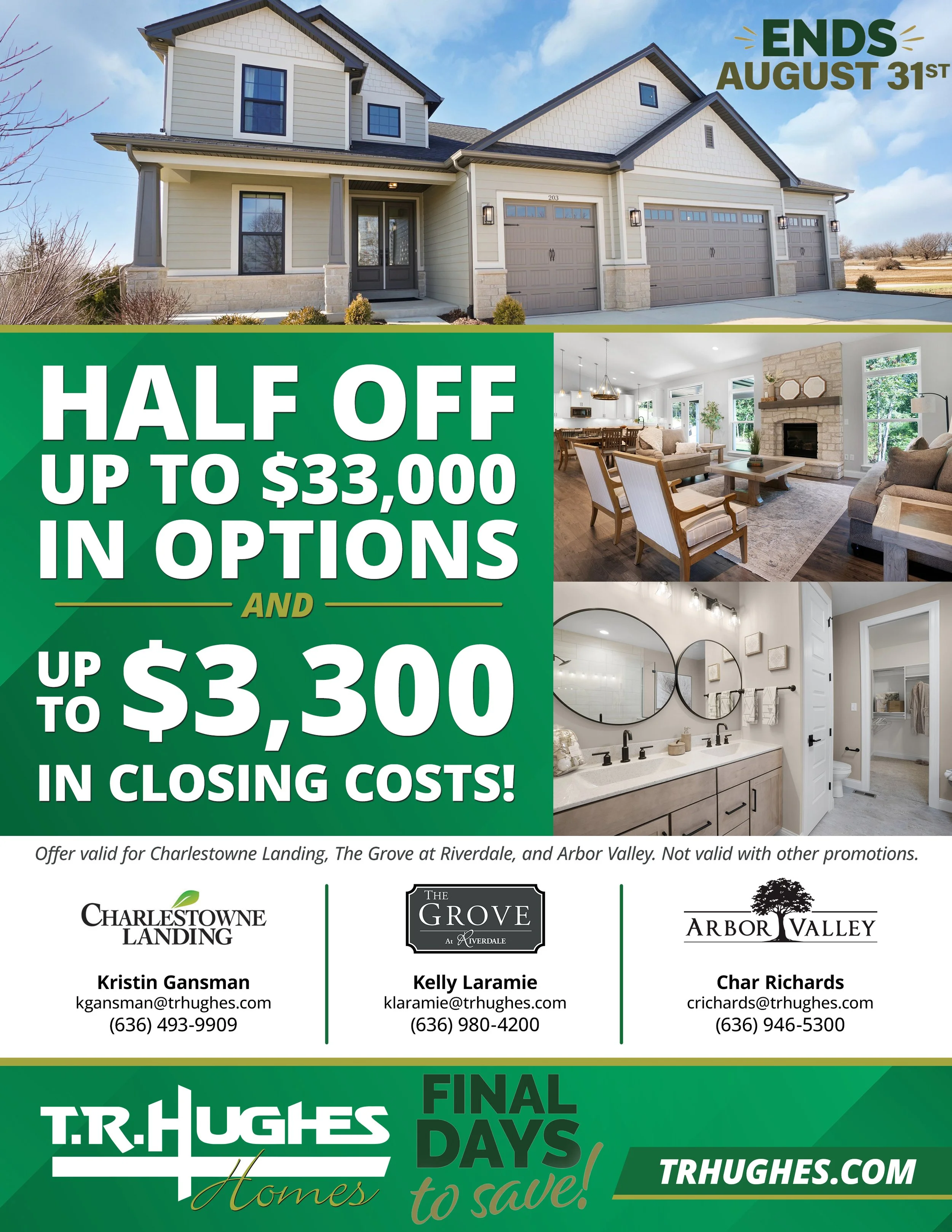 Half Off up to $33,000 in Options and Up To $3,300 in closing costs
