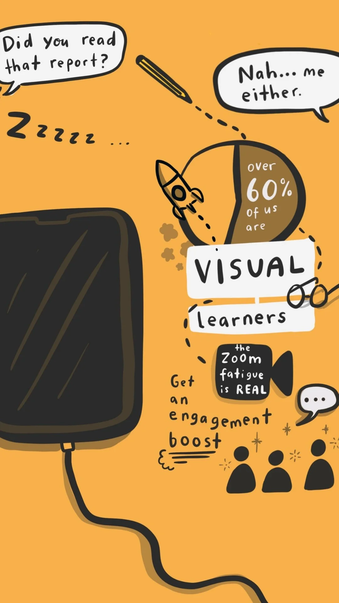 software for running a live illustration business as a graphic recorder - yellow background