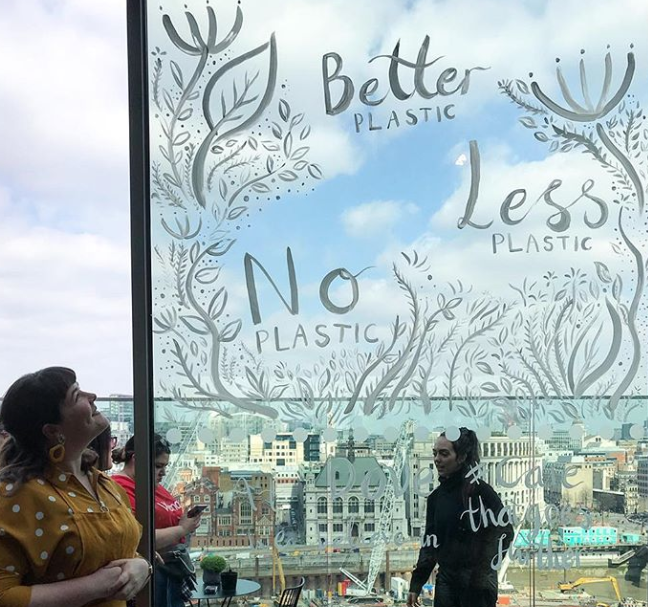 Dove: Live window painting in London
