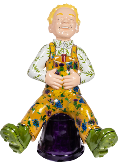 Oor Wullie design ‘flowers of Scotland’ sponsored by Transport for Edinburgh as part of the Oor Wullie Big Bucket Trail . Placed on the corner of Castle Street and Princes Street, Edinburgh from June-August 2019 the sculptures will be auctioned off to raise money for Edinburgh Children’s Hospital.