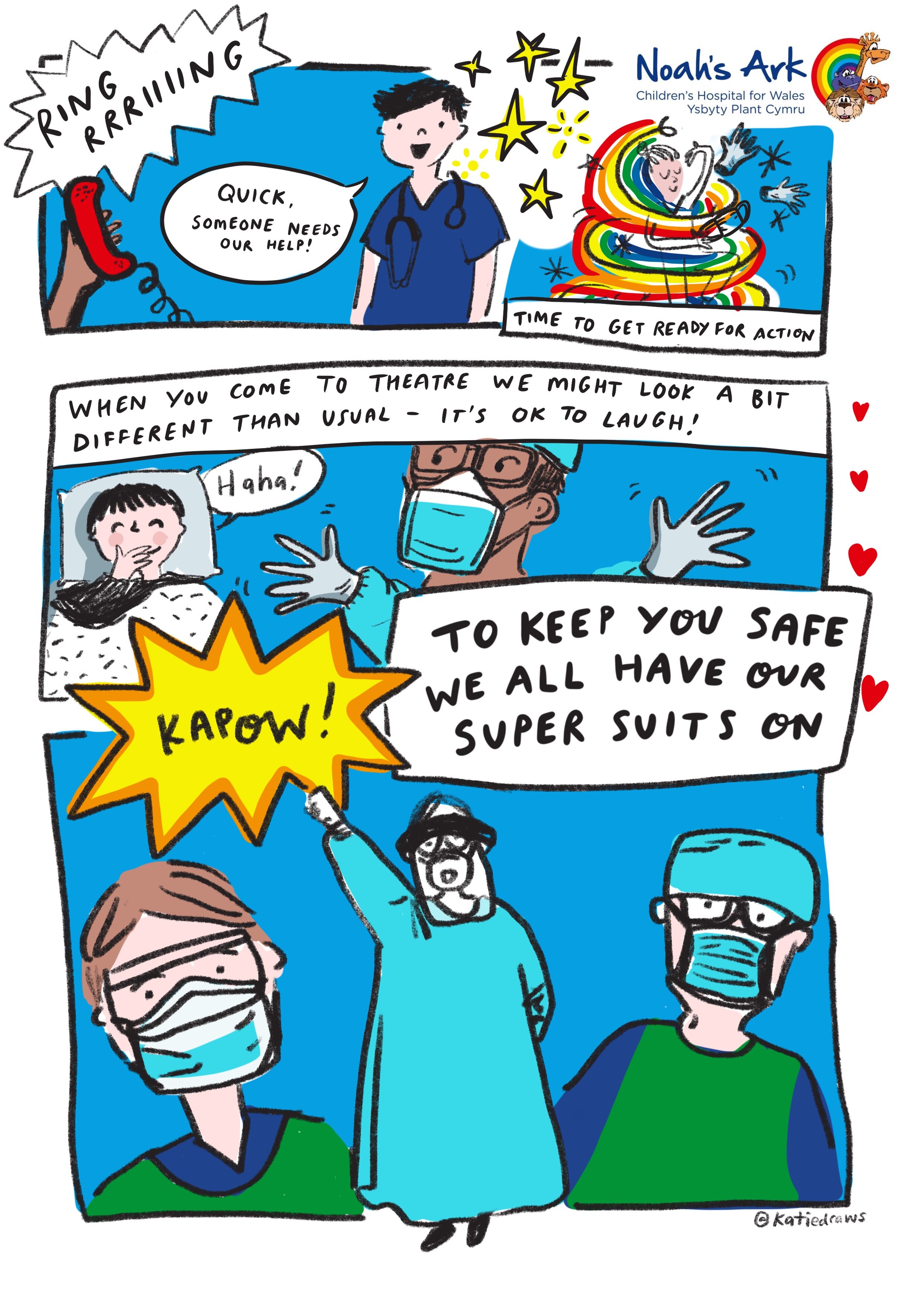 An NHS Comic Strip making PPE less scary for children — Katie Chappell  Illustrator