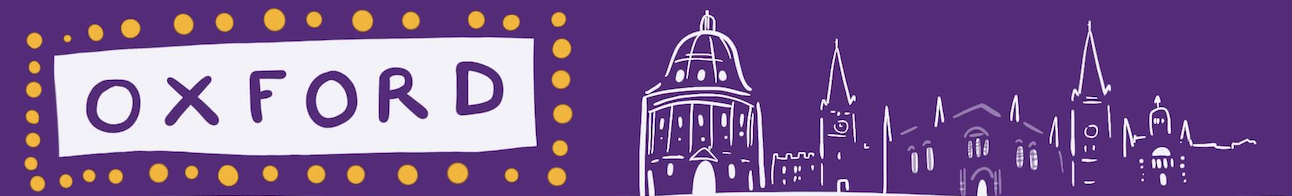 live illustration of oxford skyline Radcliffe Camera and the city's spires along the top